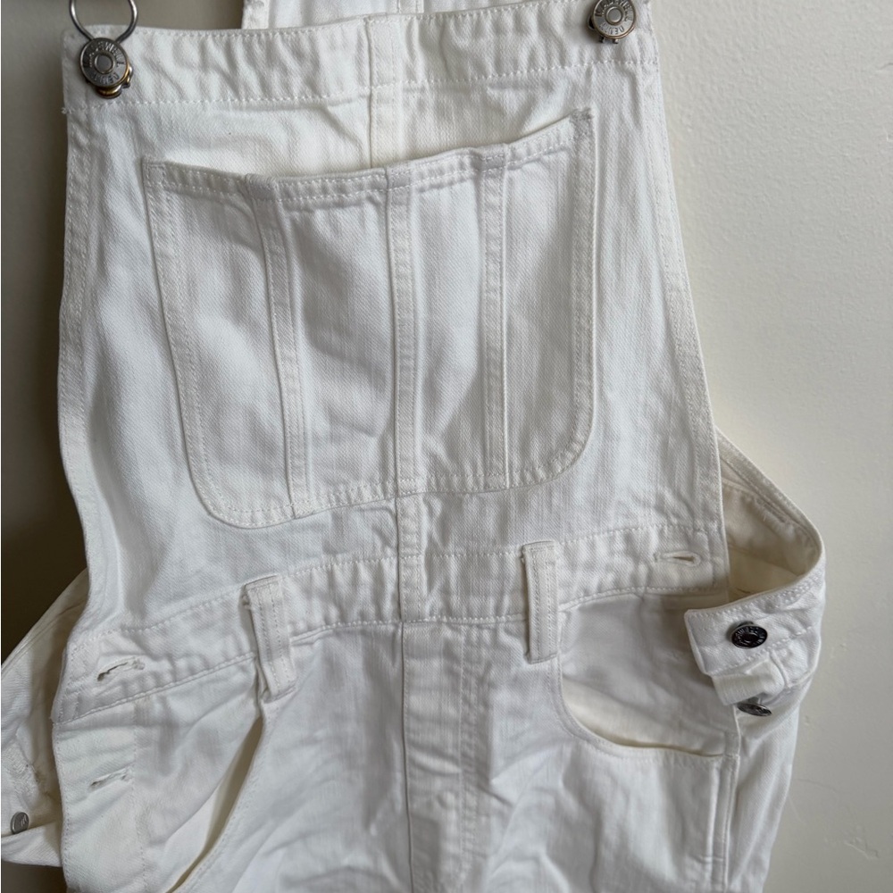 Madewell White Denim Overalls Pant Jeans size small T - Picture 4 of 9